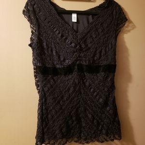 Black Lace Sleeveless Top